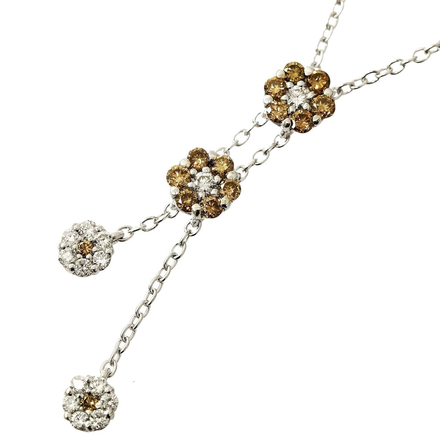気質アップ 0 14 0 25ct ダイヤ Vecchio Ponte ポンテヴェキオ フラワー B07fkjpm35 中古 花 750 18金 K18wg 40cm ネックレス ネックレスペンダント Koronavirus Frankbold Org