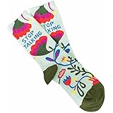 Blue Q Socks, Women's Crew, Stop Talking,Multicolor,OS