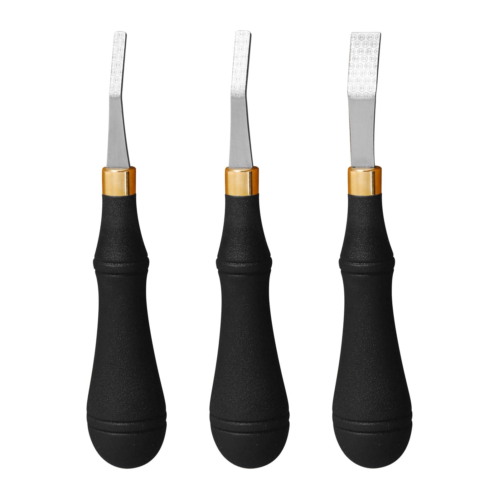 3pcs Leather Roughing Craft Tool, 4mm 5mm 8mm Leather Edge Beveler Tool Leather Detail Rougher Wide Mouth Skiving Leather Polish File Tool with Wooden Handle