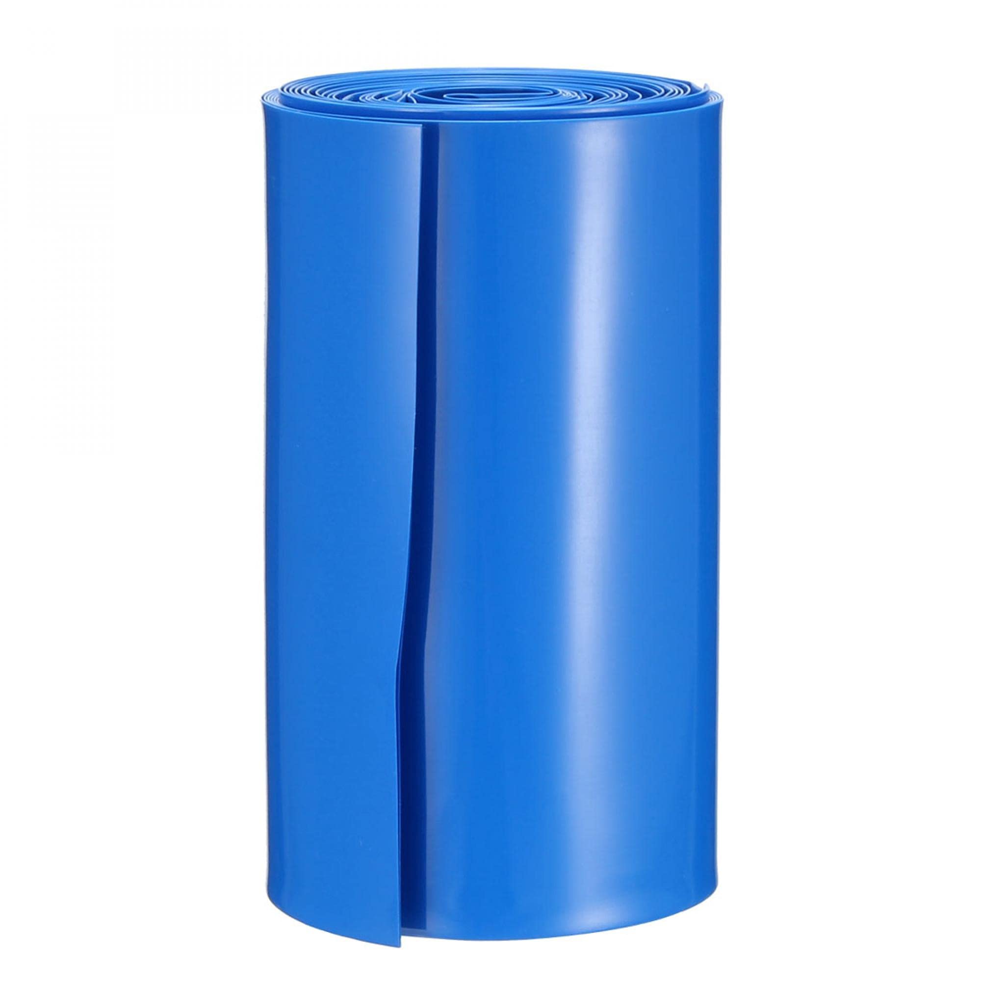 sourcing map Battery Wrap PVC Heat Shrink Tubing 106mm Flat Width for 18650 5 Meter Length Blue