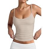 PINKMSTYLE Women's Basic Double Lined Scoop Neck Tank Tops Adjustable Cami Tank Summer Sleeveless Tops