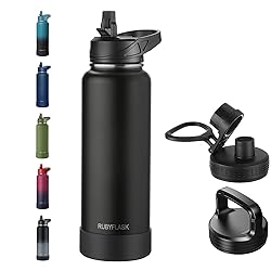 RUBYFLASK 40oz Insulated Water Bottle with
