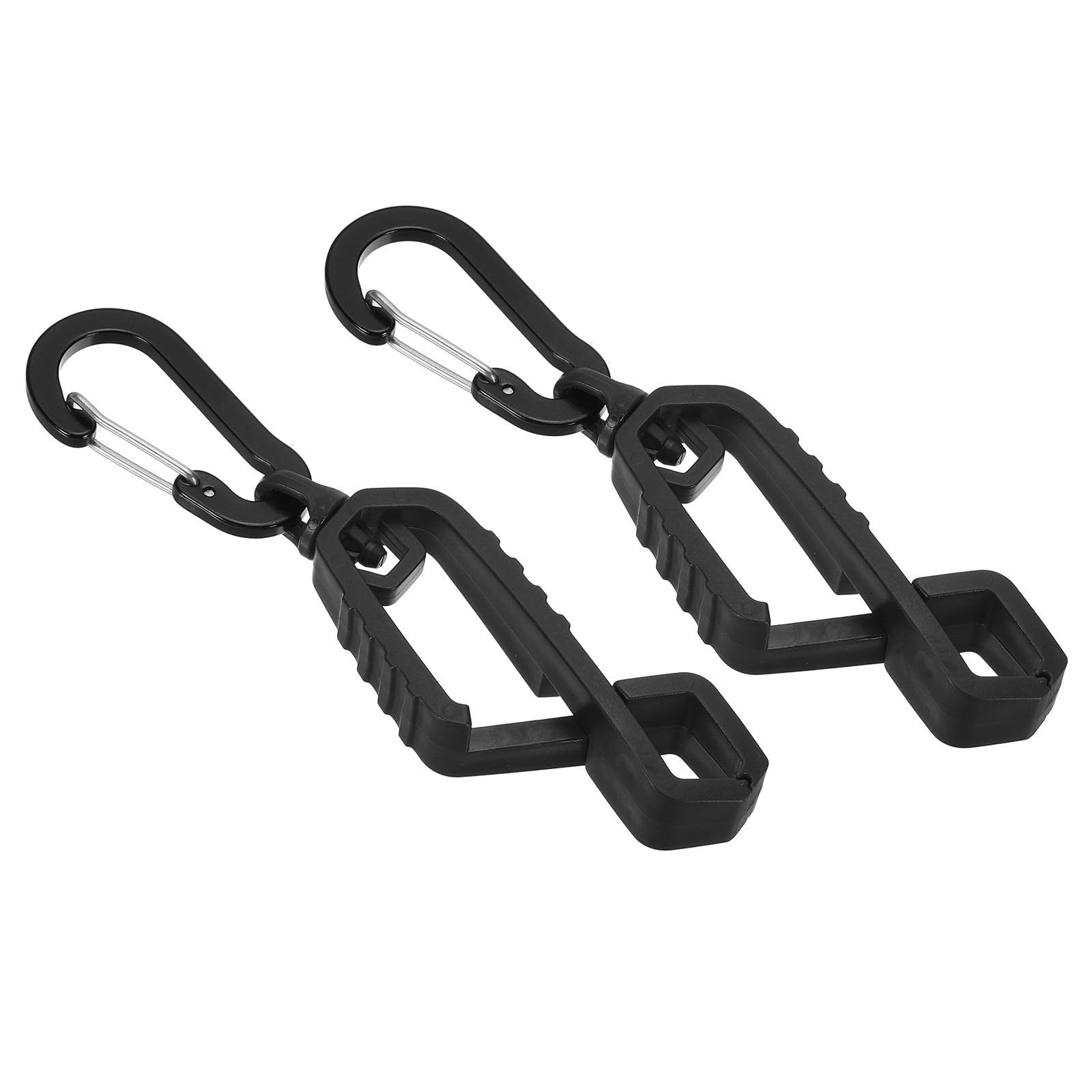 PATIKIL Glove Clips, 2 Pack Gloves Holder Clip Glove Belt Keeper Guard Labor Work Glove Grabber Helmet Hanger for Construction Worker, Black