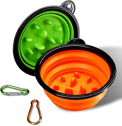 Pet Supplies Collapsible Dog Bowl Portable Slow Feeder Bowl For