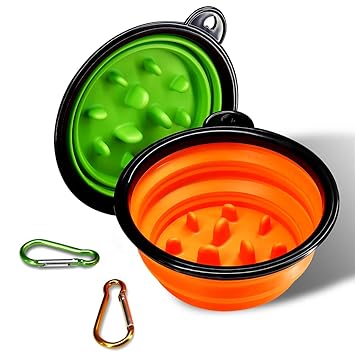 Collapsible Dog Bowl Portable Slow Feeder Bowl For Small Dogs And