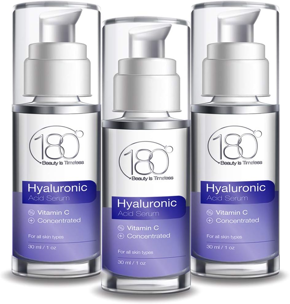 Pack Of 3 - Hyaluronic Acid Serum for Face - 180 Cosmetics - Face Lift Skin Serum for Face and Eyes - Pure Hyaluronic Acid - Hydrating Serum - Anti Aging - Anti Wrinkle - Wrinkles and Fine Lines