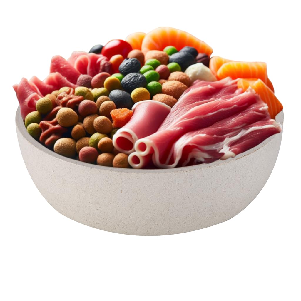 Fuzzl Premium Bamboo Dog Bowl in Stone 14cm - Eco-Friendly, Antibacteiral, Durable, Non-Toxic Dog Bowls - Versatile Dog Water Bowl for Hydration, Feeding