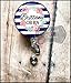 blue stripes with floral wreath.Retractable badge holder, nurse gift, ob, L&D, id holder, reel, RN, LPN, CNA Personalized Christmas Gift