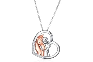 YFN 925 Sterling Silver Double Horse Stirrup Lariat Necklace - Gift for Women and Girls