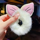 CNZON 8 Pieces Faux Fur Plush Bunny Scrunchies Fluffy Elastic Girls Women view 5