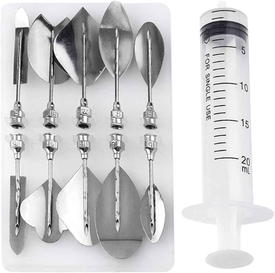 Creative Stainless Steel 3D Jelly Flower Art Tools Syringe 3D Gelatin Art Tools Jello Gubbins Set with Differnt Style