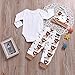 Newborn Baby Boy Wild Monster Cartoon Letter Jumpsuit Tops Pants Clothes Set