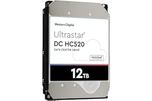 Western Digital HUH721212ALE604 12TB Ultrastar DC HC520 SATA HDD - 7200 RPM Class, SATA 6 Gb/s, 256MB Cache, 3.5"