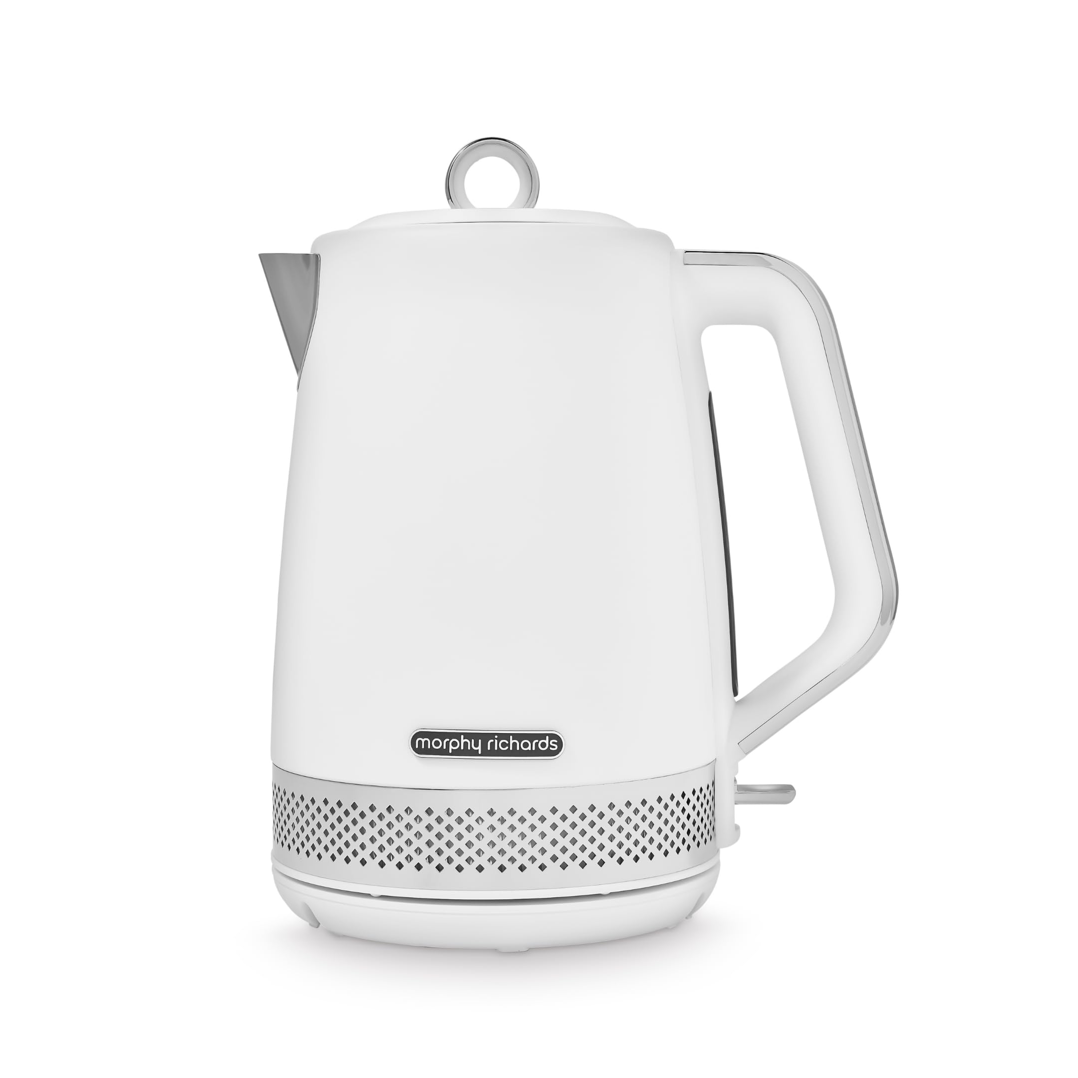 Morphy Richards Illumination 1.7L Jug Kettle, Rapid Boil, Boil Dry Protection, Pull off Lid, Limescale Filter, Easy View Window, 360 Cordless Base, Stainless Steel, White, 108021