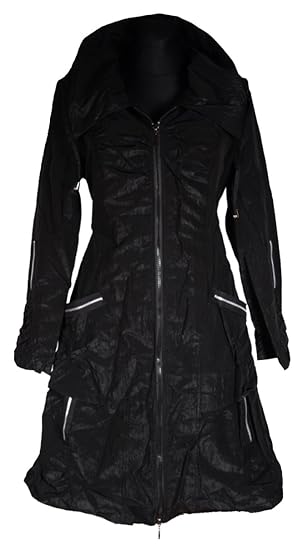 Damen Lagenlook warm GEFÜTTERT Übergangsmantel Mantel Swinger Ballon Trench Coat 38 40 42 44 46 48 50 S M L XL XXL Schwarz Üb