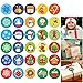 UNOMOR New Year Stickers Christmas Stickers, 500 Assorted Adhesive Roll Stickers 30 Patterns in 5 Rolls, Diameter 1 1?2
