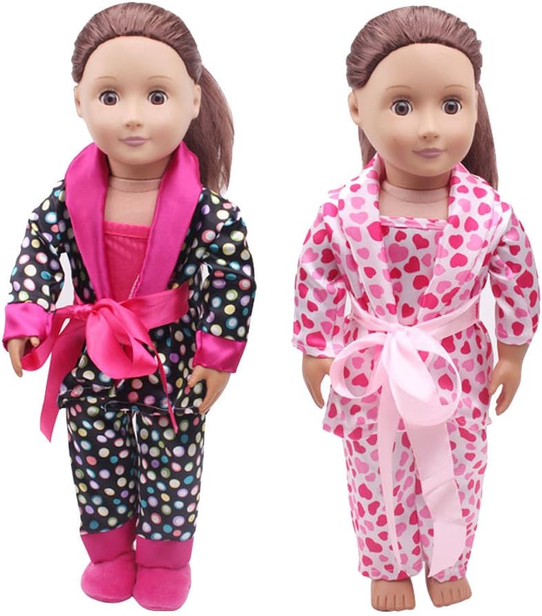 Amyline 5pcs Our Generation Dolls Pajamas Set， for 18inch American Girl