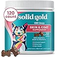 Solid Gold OMG! Omega Skin & Coat Fish Oil Dog Supplement - Chicken Flavored Vitamin C, E, & Biotin Chews for Skin Health, Immune Support & Itch Relief for Dogs - 120 ct