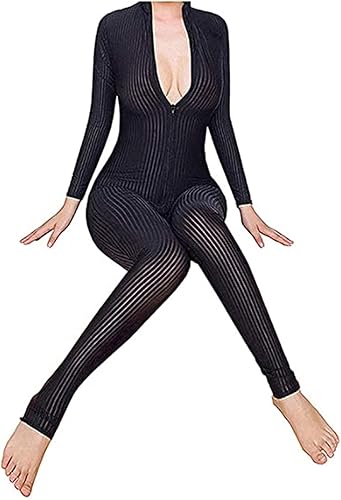 Amazon Uumonng レディース セクシー ボディストッキング ボディースーツ 全身タイツ 下着 コスプレコスチューム 女王様 美脚 透け透け 一件入れ 黒 コスプレ 仮装 通販