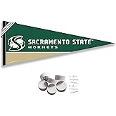 College Flags & Banners Co. Sacramento State Hornets Pennant Flag and Wall Tack Mount Pads