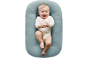 JEEEUN Baby Lounger, Baby Lounger, Baby Lounger for Newborn 0-24 Months Baby Lounger Pillow (Green,93x45cm/36.6x17.7in)