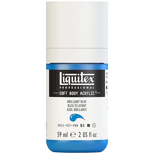 Liquitex Professional Soft Body Acrylic Paint, 59ml (2-oz) Bottle, Brilliant Blue