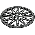 Minuteman International Sunburst, Black woodstove Tabletop cast Iron Trivet, 7" Diameter