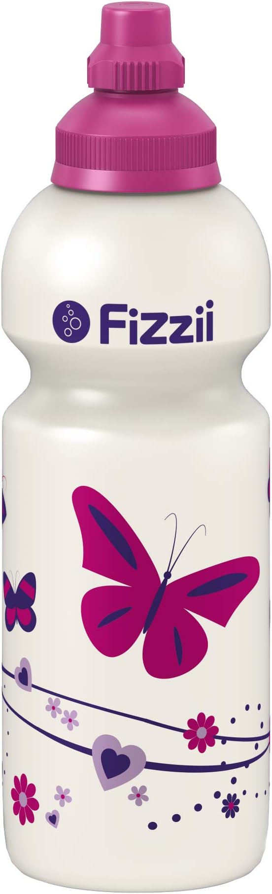 Fizzii 600 ml butterfly plastic drink bottle, leak-proof with carbonic acid, non-toxic, dishwasher-safe