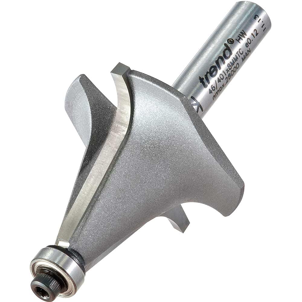 Trend Professional Spiral Down-Cut Router Cutter, 1/2 Inch Shank, 12.7mm Cut Diameter & 38mm Cut Length, Solid Tungsten Carbide, S55/5LHX1/2STC