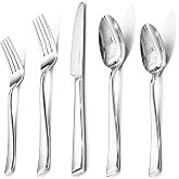 KINGSTONE Mirror Polish Silverware Set for 8, 40-Piece 18/10 Stainless Steel Flatware Set, Dishwasher Safe Cutlery Set for Wedding, Home, Restaurant, Knives Spoons and Forks Set