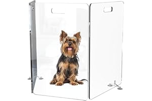 GUARDMATE Premium Acrylic Dog Gate Fence Panel | Large Clear Dog Play Pen Plexiglass Dog House Inside Home - Indoor Invisible Fence Safety Room Dividers for Dogs (24' Tall, 3-Panel (60' Wide))