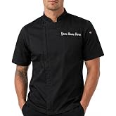 ChefsCloset Personalized Short Sleeve Embroidered Zipper Chef Coat