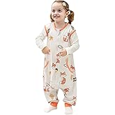 HOMEAL 0.5Tog Toddler Sleep Sacks 12M-2T,Toddler Sleeping Sack with Legs, Sleep Sacks, Wearable Blanket, Fox