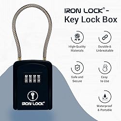Iron Lock® - Key Lock Box Portable with Removable