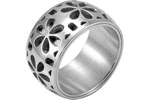 555Jewelry Stainless Steel Daisy Flowers Full Bloom Memorable Band Ring