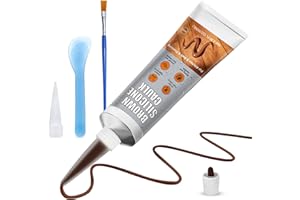 JAOJAO Brown Caulk, Brown Silicone Caulk Super Strong Bonding Force Excellent Weather Resistance Waterproof Tough and Elastic Widely Applicable for Doors Windows Roofing Siding,100ml