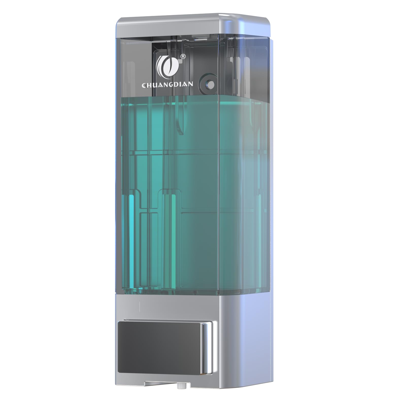 CHUANGDIAN 500ml Soap Dispenser - Wall Mount, Large Capacity, Refillable, Leak-Proof, Transparent Body, Ideal for Kitchen, Bathroom, Commercial Use