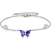 AINFQY 925 Sterling Silver Anklet for Women Dragonfly/Butterfly/Sea Turtles/Mermaid/Infinity/Hamsa Hand Adjustable Chain Ankle Bracelets Jewelry