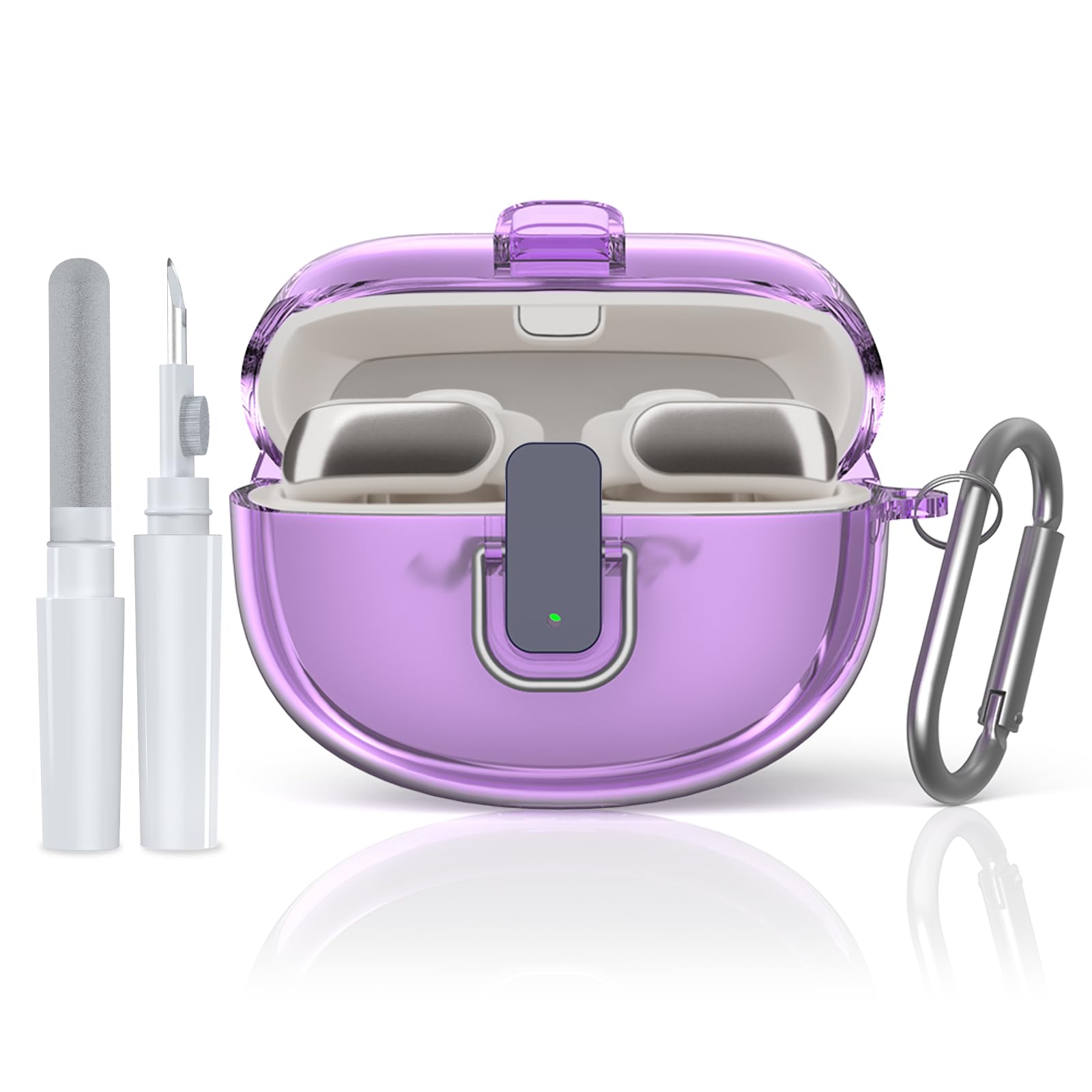 Photo 1 of [Secure Lock] for Bose Ultra Open Earbuds Case(2024), TUDIOW Clear TPU Shockproof Protective Cover for Bose Open Ear Wireless Earbuds Accessories with Cleaning Kit & Keychain (touzi)