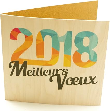 Carte De Voeux 18 En Bois D Erable Avec Code La Foret De Demain Modele Mosaique