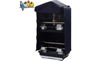 QBLEEV Birdcage Covers, Parrot Large Cage Cover Shade, Pet Universal Blackout Windproof Light-Proof Sleep Reduces Distractions Night Accessories Cloth Without Cage-14.1x18.5x35.4in (LxWxH)