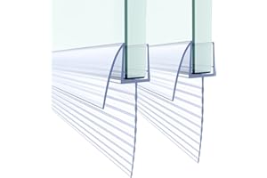 FCSOTSPS Shower Door Bottom Seal,2 PCS X 36" Shower Door Sweep for 5/16-3/8 Inch (8-10mm) Glass,Frameless Glass Shower Door Seal Strip to Seal 38mm Gap, Stop Shower Leaks and Create a Water Barrier