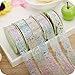 AKOAK 6 Rolls 1.8cm Bud Silk Stationery Stickers Glittery Hollow Out Lace Tape Colorful Decoration Masking Tape DIY Sticker Scrapbooking Tools