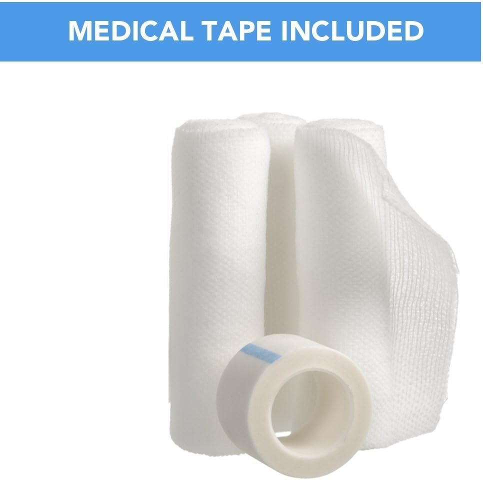 Gauze Bandage Rolls with Tape 36-Pack, Stretch Bandage Roll, 4 x 4 Yards Stretched, Breathable White Gauze Bandages, Bulk Gauze Rolls for Home, Gym & Office Use, Absorbent Bandage Rolls: Health & Personal Care