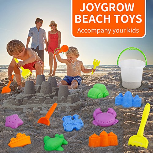 image for JoyGrow 17 PCS Beach Sand Toys17 PCS Beach Sand Toys Set with Bucket,S