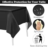 PLULON 2Pcs Black Table Cover 137 x 274 cm PEVA Waterproof Rectangle view 3