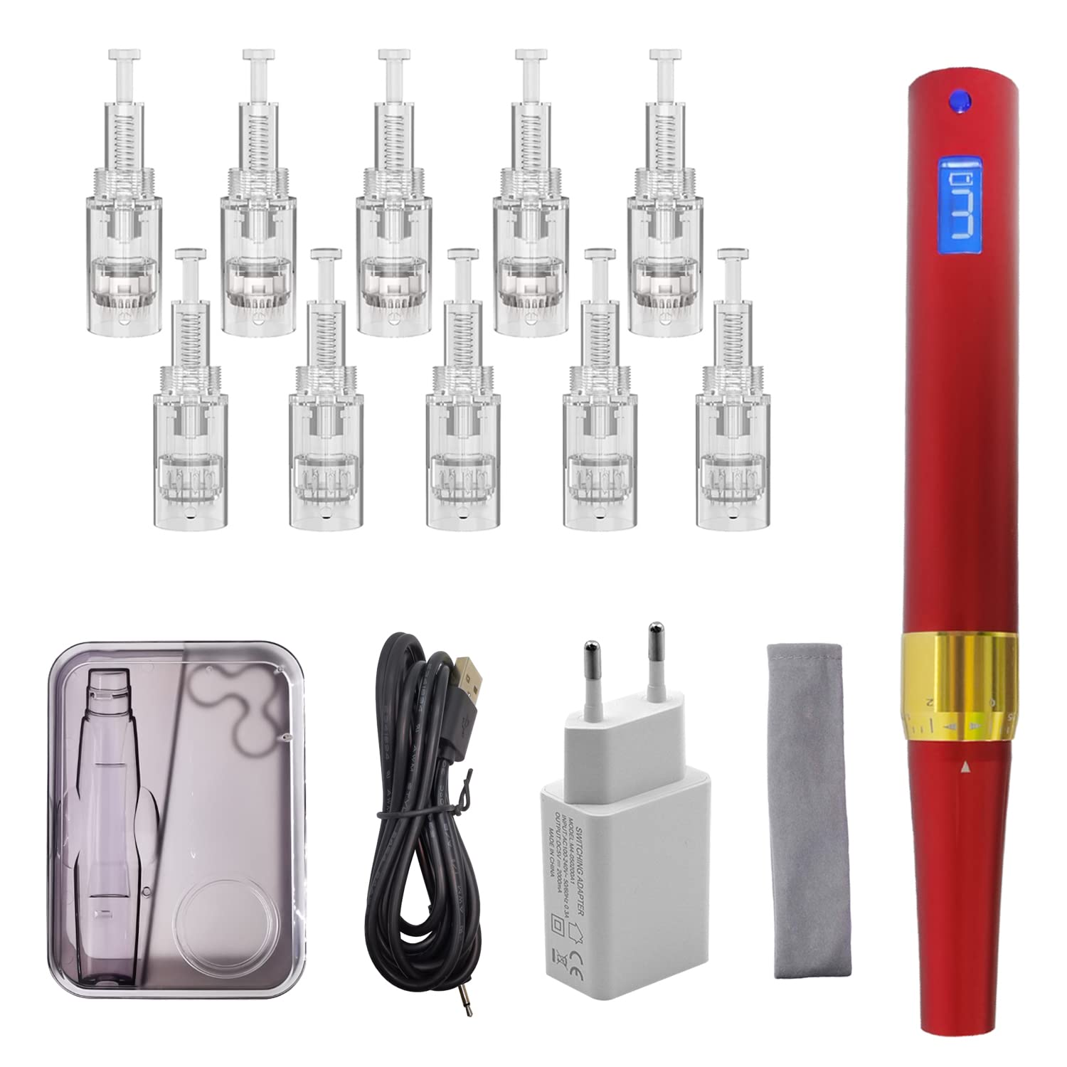 Derm pen Microneedling Machine For Makeup Tool with 10pcs 0.25mm Needles (A742)