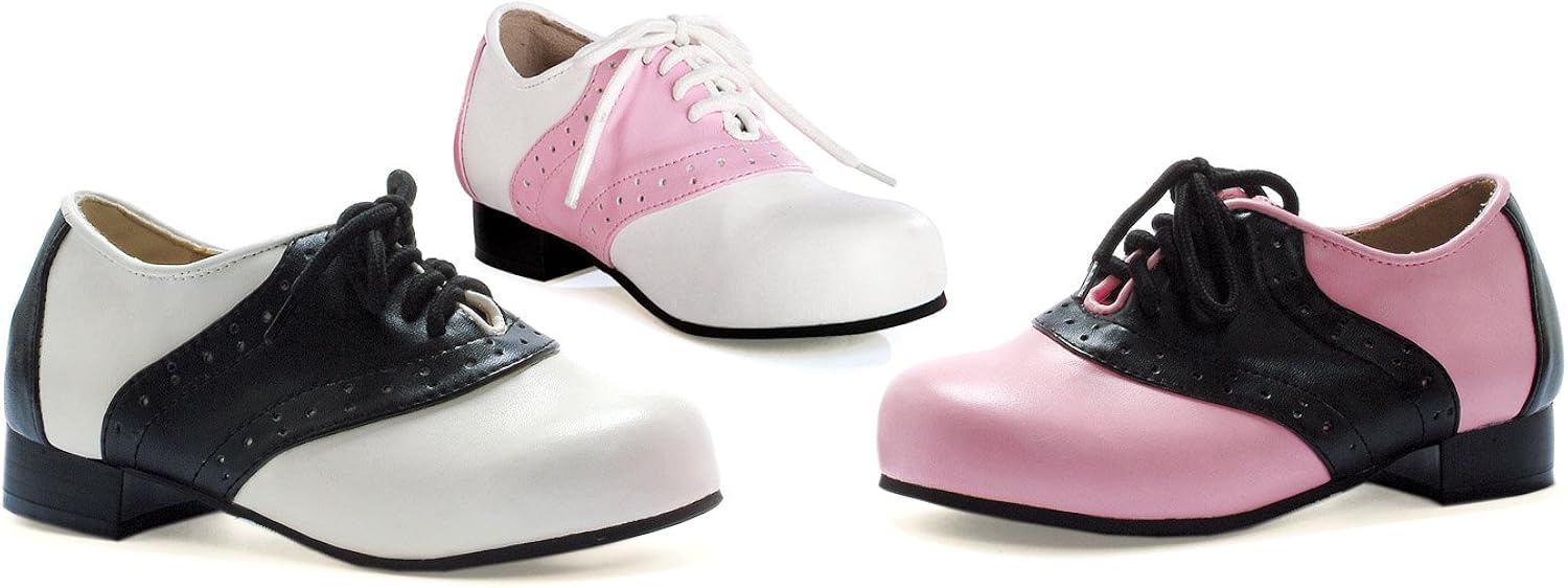 pink and white saddle shoes
