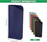 SenZee Glasses Cases 6 Pack Soft PU Leather Spectacle Pouch 17.5x7.5cm view 2