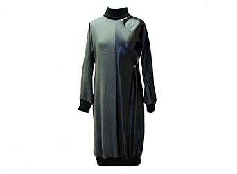 dunkle design Ballonkleid Langarm Sweat Grau